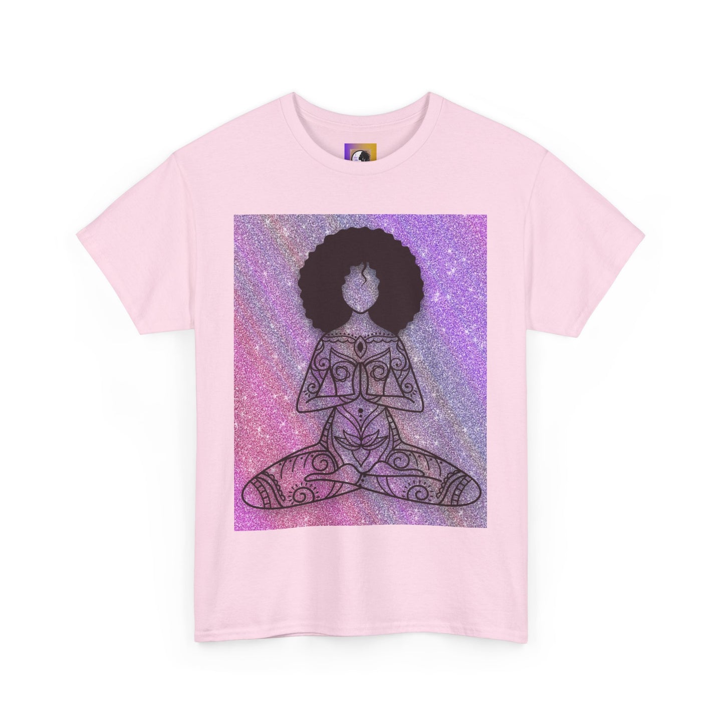Meditative Spirit Unisex Heavy Cotton Tee - Yoga Lover Gift, Abstract Art Shirt, Mindfulness T-Shirt, Boho Style Top, Self-Care Apparel